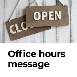 Office hours message plan