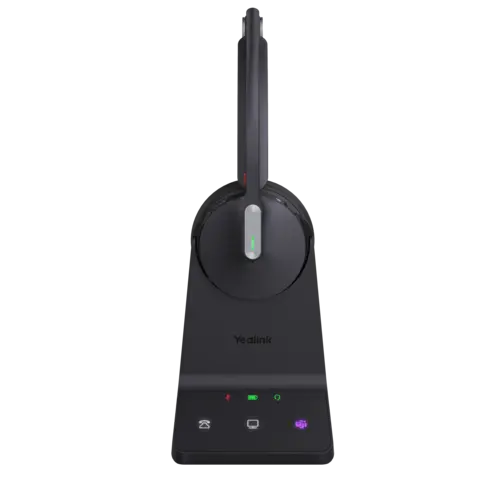 Yealink WH64 Mono headset on stand side view